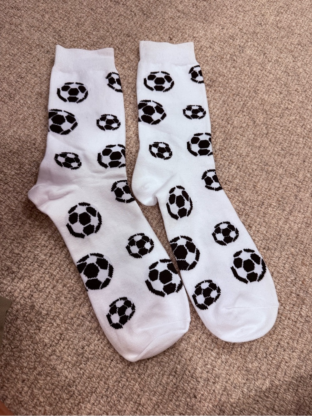 BNWOT novelty soccer ball socks black and white crew socks